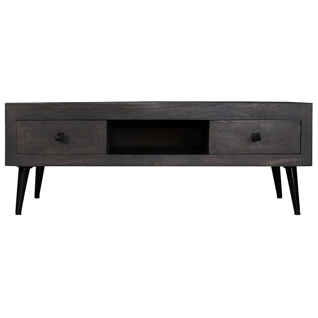 Mesa De Centro Madera Maciza De Mango 100x60x35 Cm_0