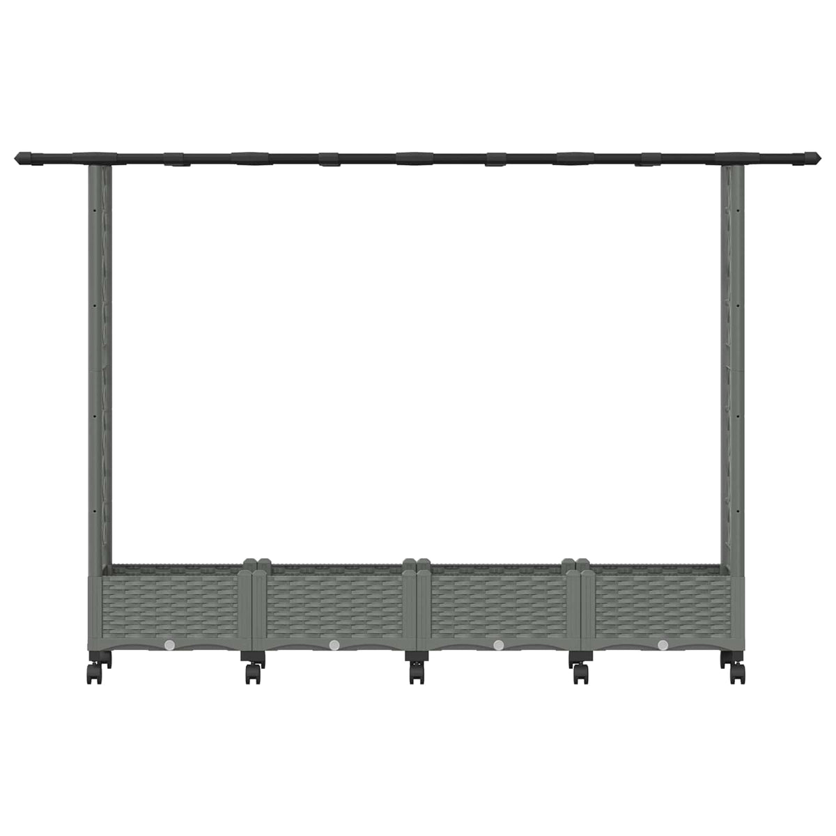Cama Elevada Con Trellis Y Techo Gris Claro 203 X 40 X 127 Cm_3