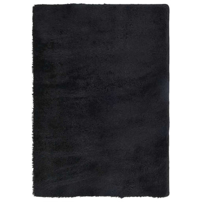 Vidaxl Alfombra Peluda De Pelo Largo Navarra Negra 120x170cm Poliéster_0