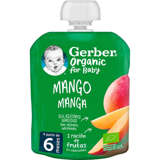 Puré de fruta infantil com sabor a manga biológica Gerber 90g
