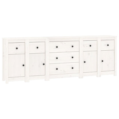 Aparador De Madera Maciza De Pino Blanco 230 X 35 X 80 Cm_1