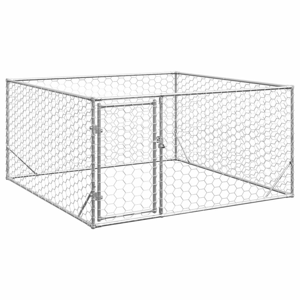 Caseta Para Perros De Exterior Con Puerta 2x2x1 M De Acero Galvanizado_1