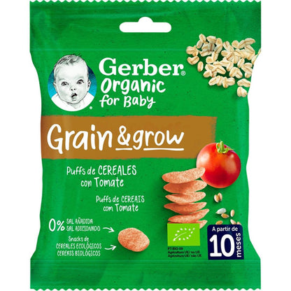 Flocos de trigo e aveia biológicos Gerber com tomate, 7 g