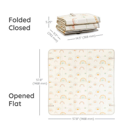 Infantino Alfombra Juegos Plegable, Acolchada , 147cm, Reversible, Lavable, Arcoiris_1