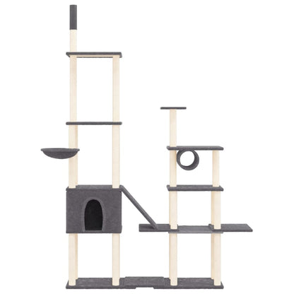 Rascador Para Gatos Con Postes De Sisal Gris Oscuro 279 Cm_2