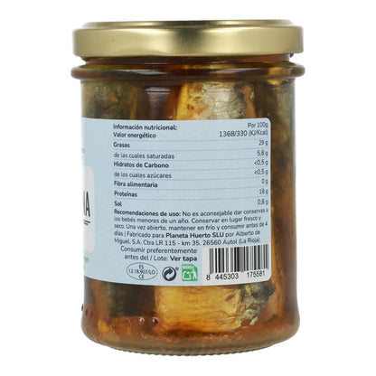 Pack 12x Sardinhas em Azeite Biológico Planeta Huerto 190 g