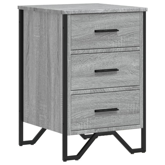 Mesita De Noche Madera De Ingeniería Gris Sonoma 40x41x60 Cm_0