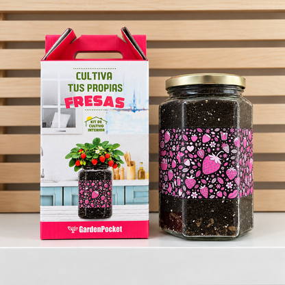 Kit cultivo interior fresas Garden Pocket