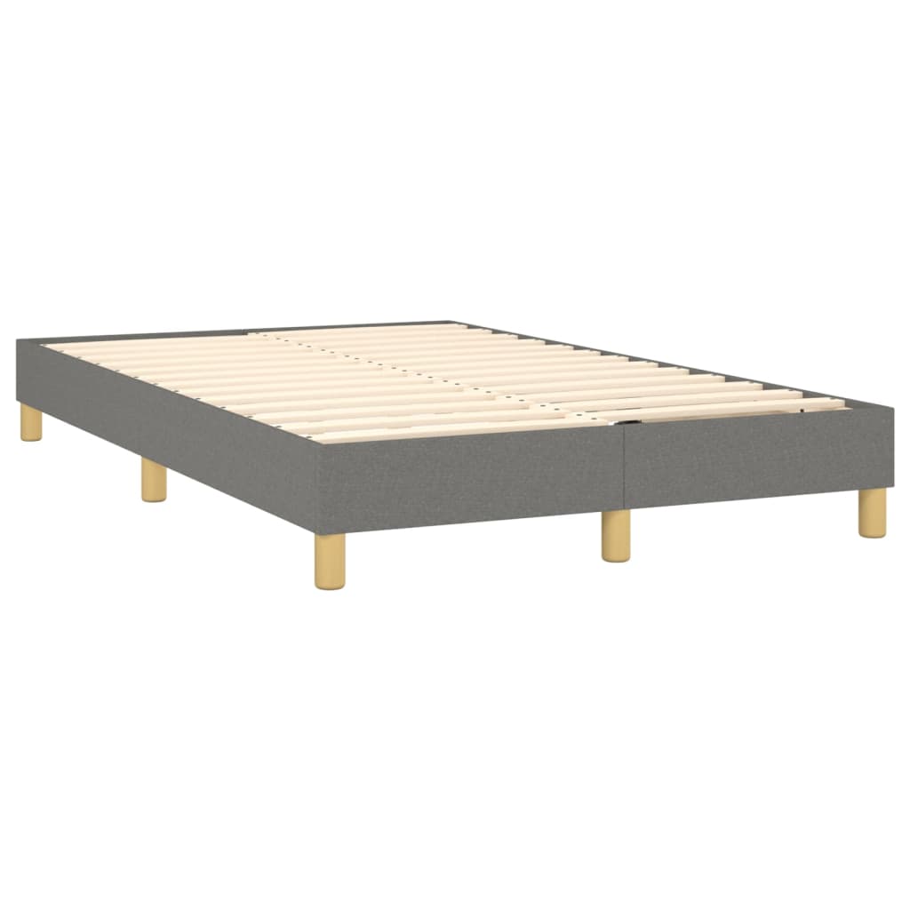 Cama Box Spring Con Colchón Y Led Tela Gris Oscuro 120x200 Cm / Vetonek_4