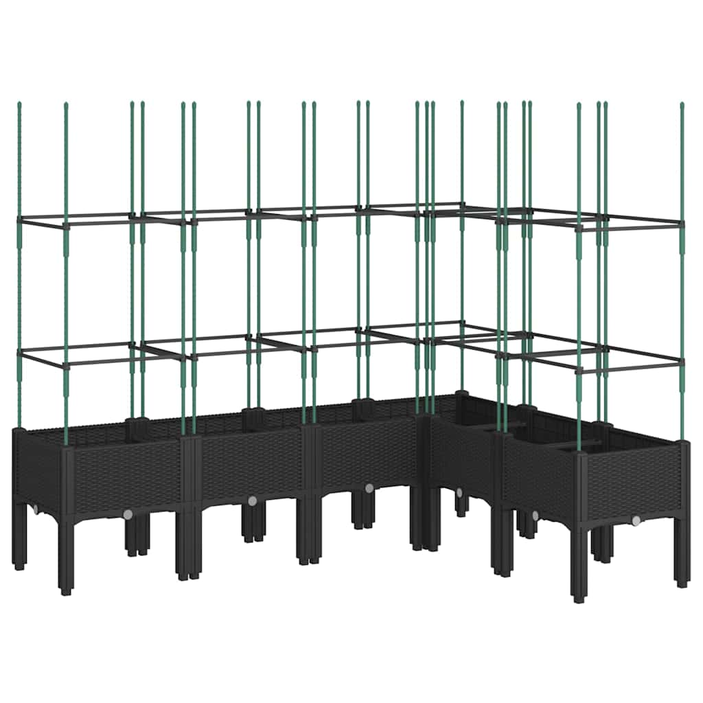 Jardinera Con Enrejado Pp Negro 160x120x142,5 Cm_0