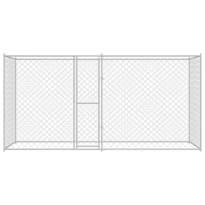 Jaula Para Perro Plateado 400 X 200 X 200 Cm Acero Galvanizado_3