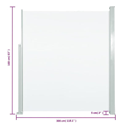 Vidaxl Toldo Lateral Retráctil De Jardín Crema160x300 Cm_2