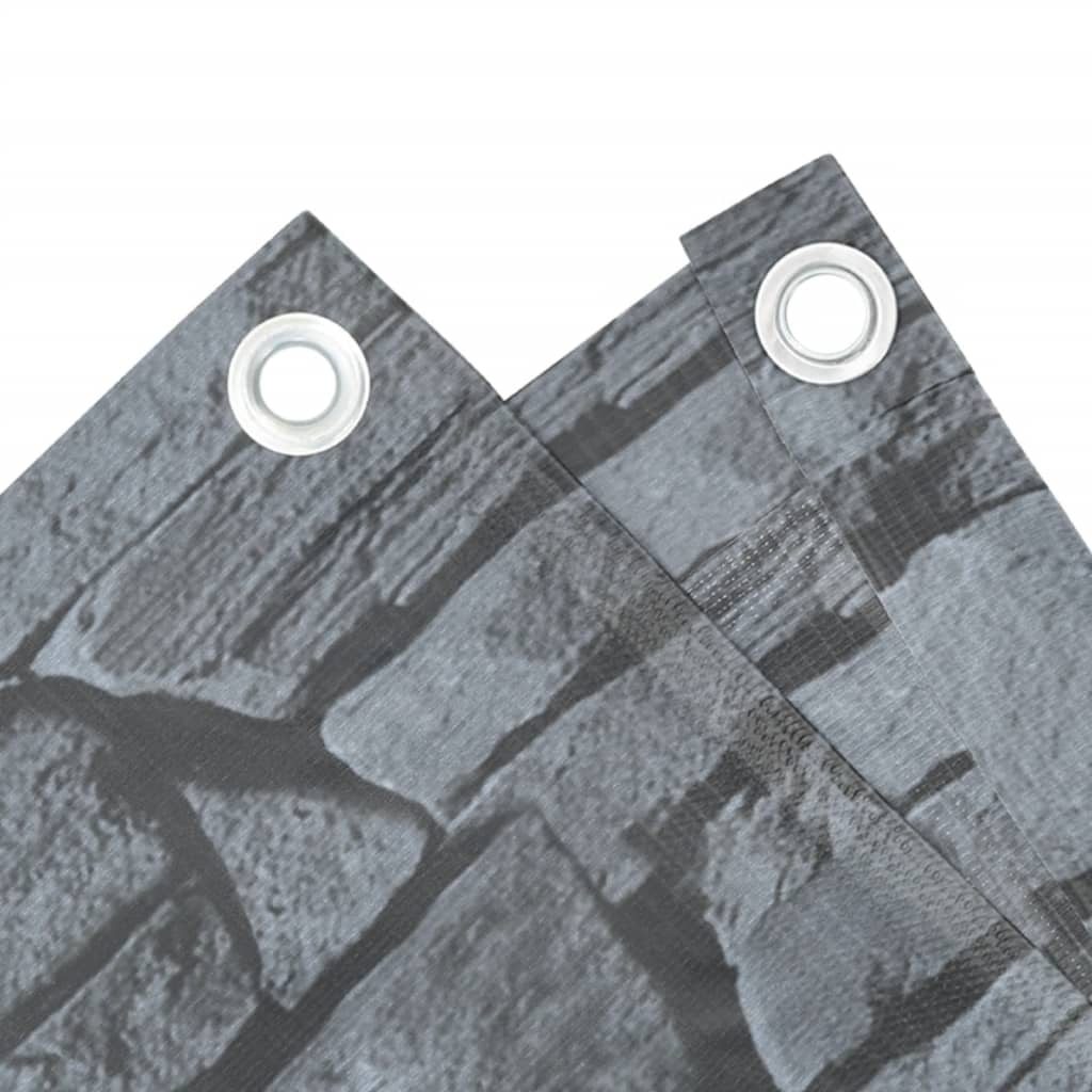 Pantalla De Privacidad De Balcón Pvc Look Piedra Gris 800x75 Cm / Vetonek_4