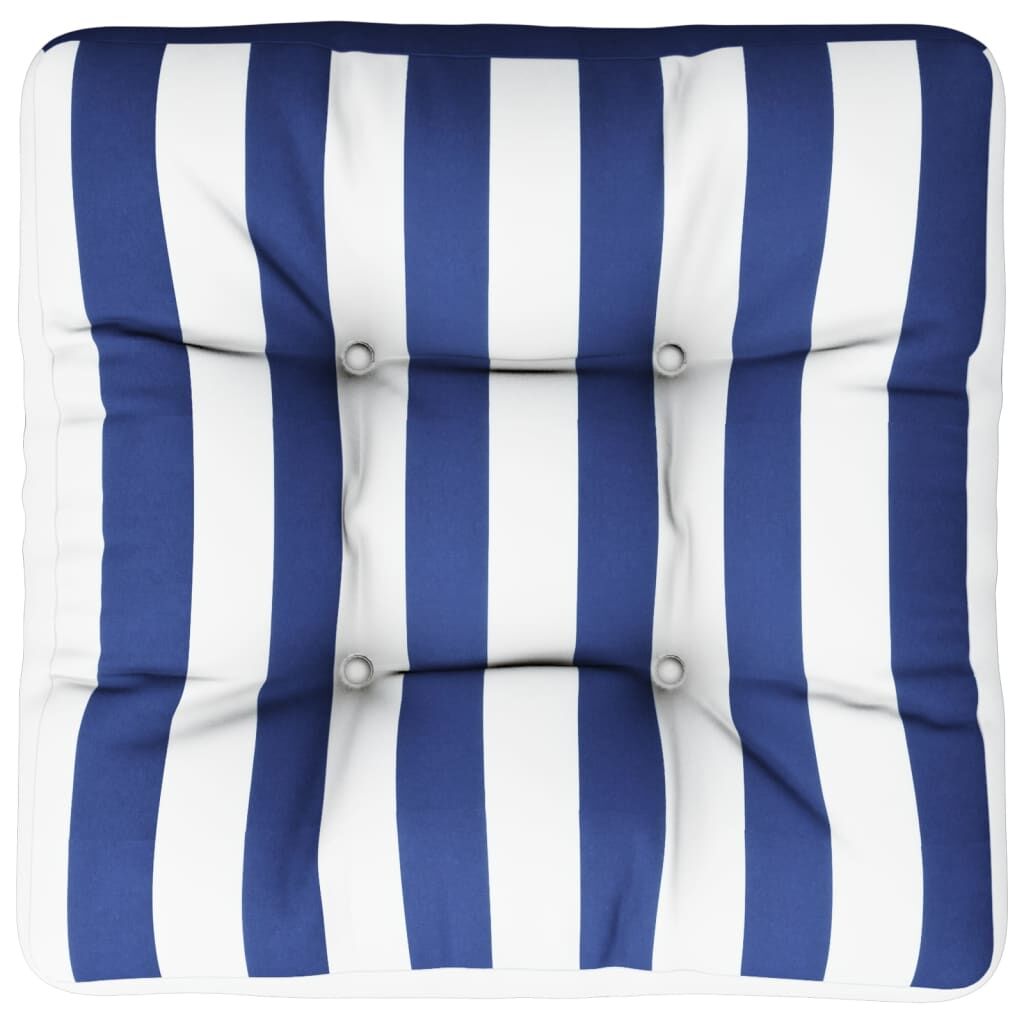 Vidaxl Cojín Para Palés Tela A Rayas Azul Y Blanco 60x60x12 Cm_0