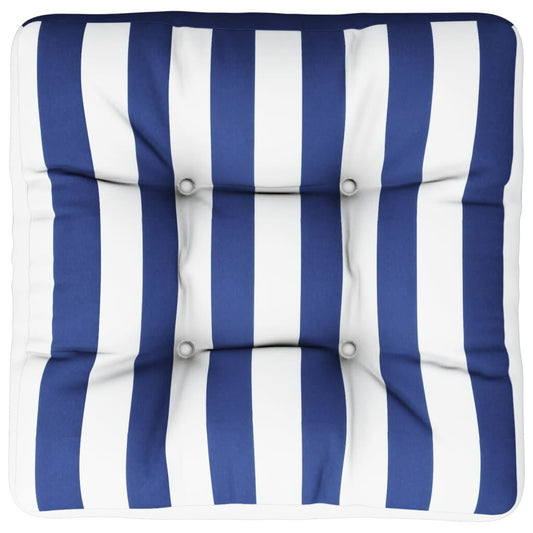 Vidaxl Cojín Para Palés Tela A Rayas Azul Y Blanco 60x60x12 Cm_0