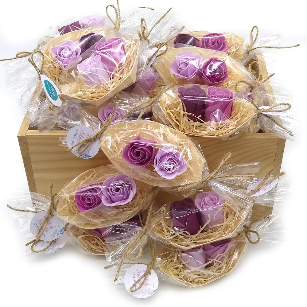 Barca Con Flores Para Regalo Invitados (lavanda) - Rosas De Jabón Para Baño Aromático. Detalle Original Para Eventos_5