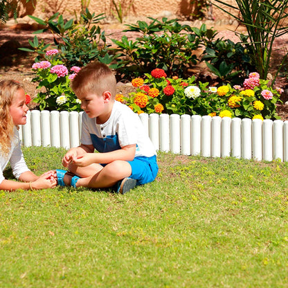 Pack De 5 Bordos Tronco Clickborder Lop Blanco Para Jardín - 0,4x0,2 M - Multicolor_2