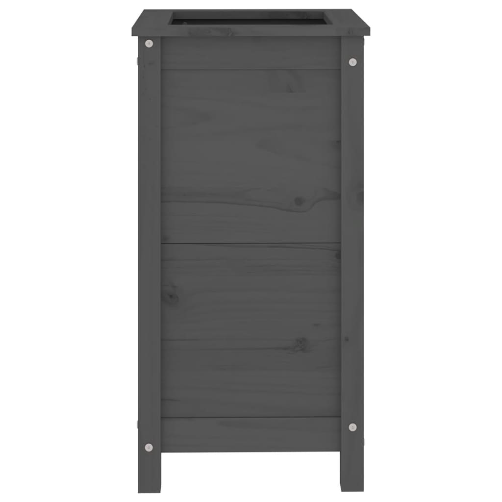 Jardinera Madera Maciza De Pino Gris 40x40x78 Cm_3