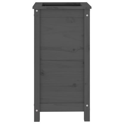 Jardinera Madera Maciza De Pino Gris 40x40x78 Cm_3