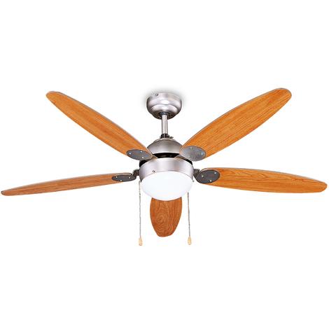 GSC Ventilador de techo 132 cm con aspas madera