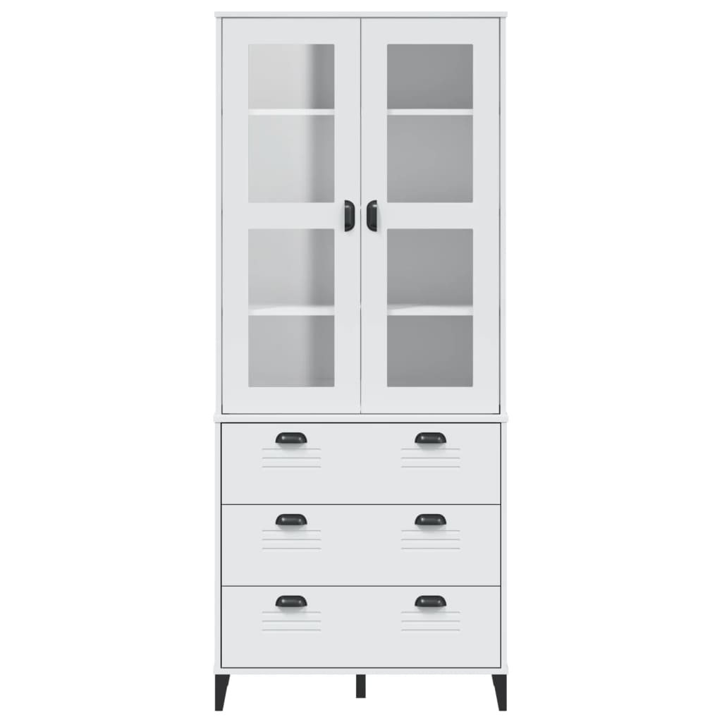 Aparador Alto Viken Madera Maciza De Pino Blanco 80x40x190 Cm / Vetonek_1