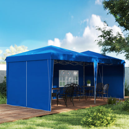 Outsunny Carpa Plegable 6x3 M Con Paredes Laterales Altura Ajustable Azul_1