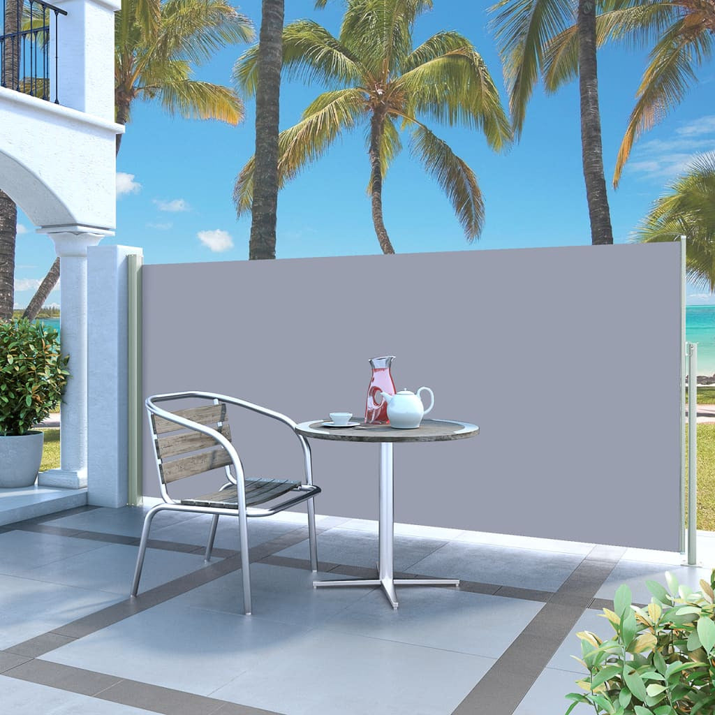 Vidaxl Toldo Lateral Retráctil De Jardín Gris 140x300 Cm_1