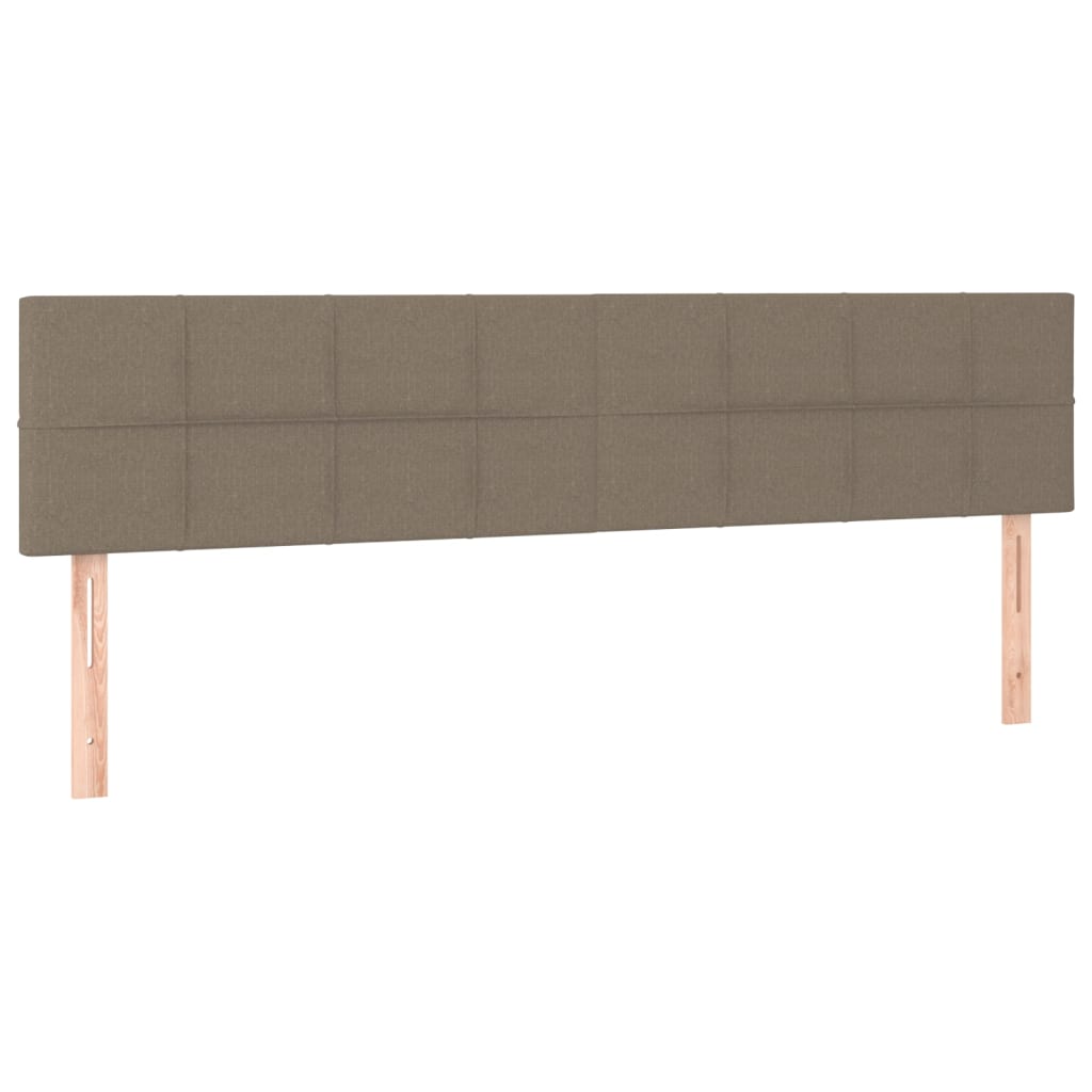Cama Box Spring Con Colchón Led Tela Gris Taupe 180x200 Cm / Vetonek_3