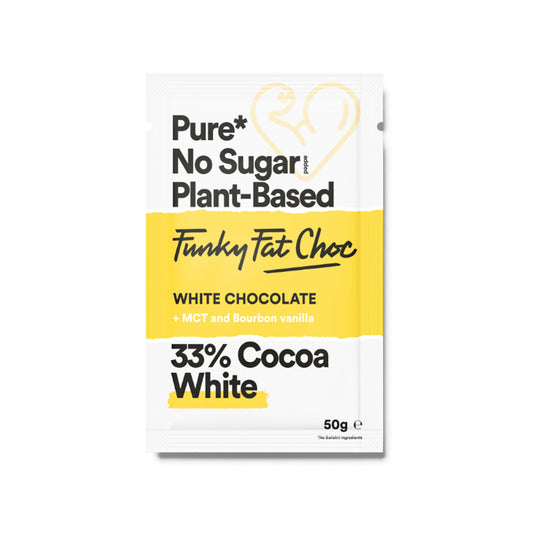 Chocolate cetogénico biológico e vegan 48% branco 50 g