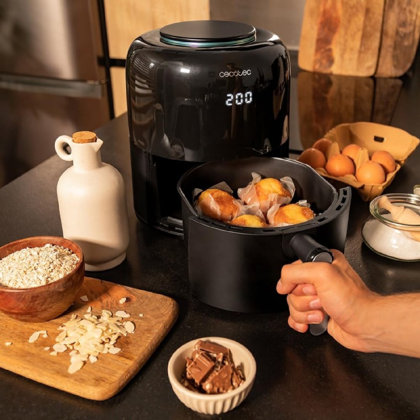 Freidora Sin Aceite De 2,5 L De Aire Caliente Cecofry Pixel 2500 Touch. 1200w, Dietética, Táctil Y Compacta, Temporizador, Control Temperatura, Tecn_3
