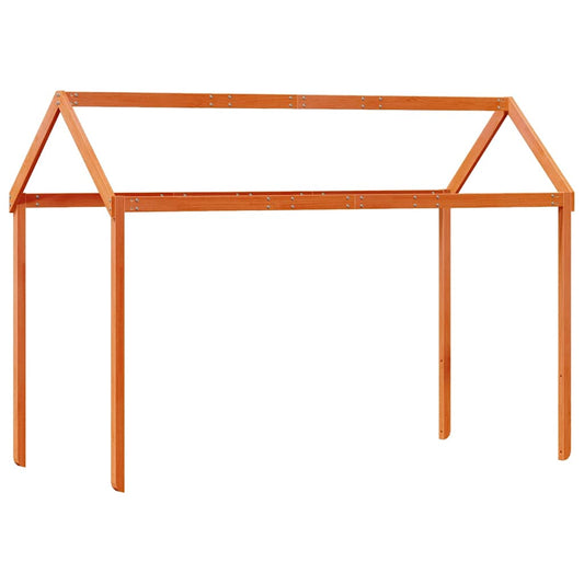 Techo De Cama Infantil Madera Maciza Marrón 207x80,5x151,5 Cm_0