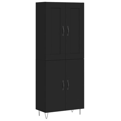 Aparador Alto Madera Contrachapada Negro 69,5x34x180 Cm_1