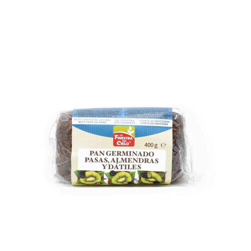 Pão Germinado com Amêndoas, Passas e Tâmaras sem Fermento ECO La Finestra Sul Cielo 400 g
