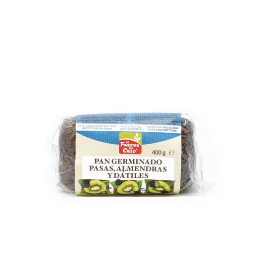 Pão Germinado com Amêndoas, Passas e Tâmaras sem Fermento ECO La Finestra Sul Cielo 400 g