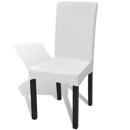 Vidaxl Funda Para Silla Elástica Recta 6 Unidades Blanca_0