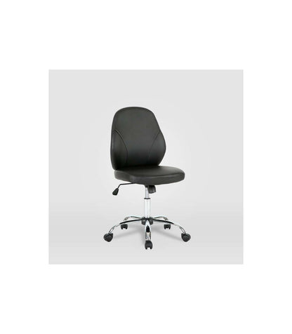 Silla De Oficina Estela En Piel Sintética Negra. Alto: 90.5-100.5cm Ancho: 45, Fondo: 56._4