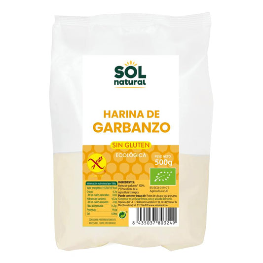 Farinha de Grão de Bico Biológica Sem Glúten Sol Natural 500 g