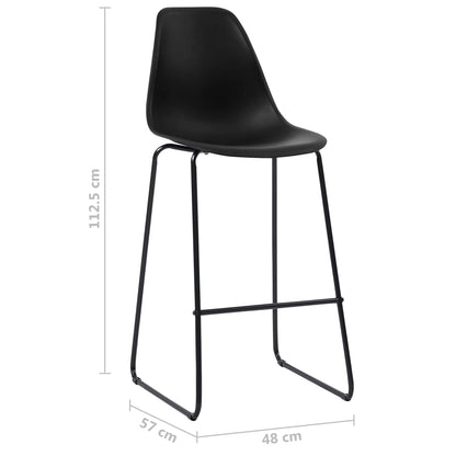 Taburetes De Cocina 4 Unidades Plástico Negro_5