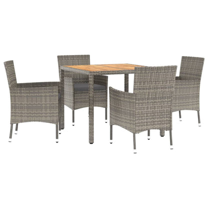 Vidaxl Set Comedor De Jardín 5 Piezas Con Cojines Ratán Sintético Gris_0