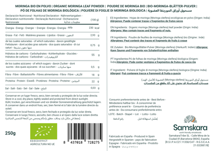 Moringa En Polvo Bio - 1kg | Superalimento Ecológico Vegano Para Batidos, Smoothies Y Zumos, Sin Azúcares Añadidos_1