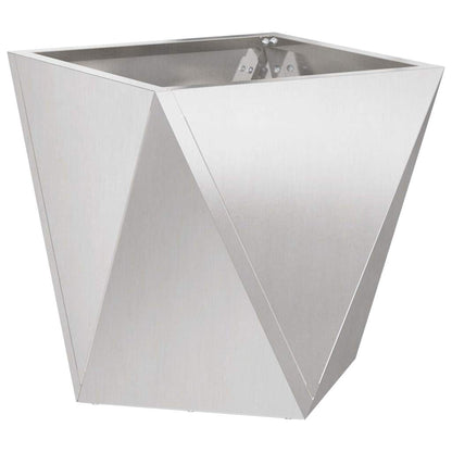 Jardinera 2 Uds. Plateado 50 X 50 X 50 Cm Acero Inoxidable_4
