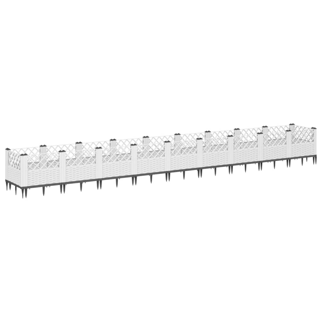 Jardinera Con Clavijas Pp Blanco 363,5x43,5x43,5 Cm_4
