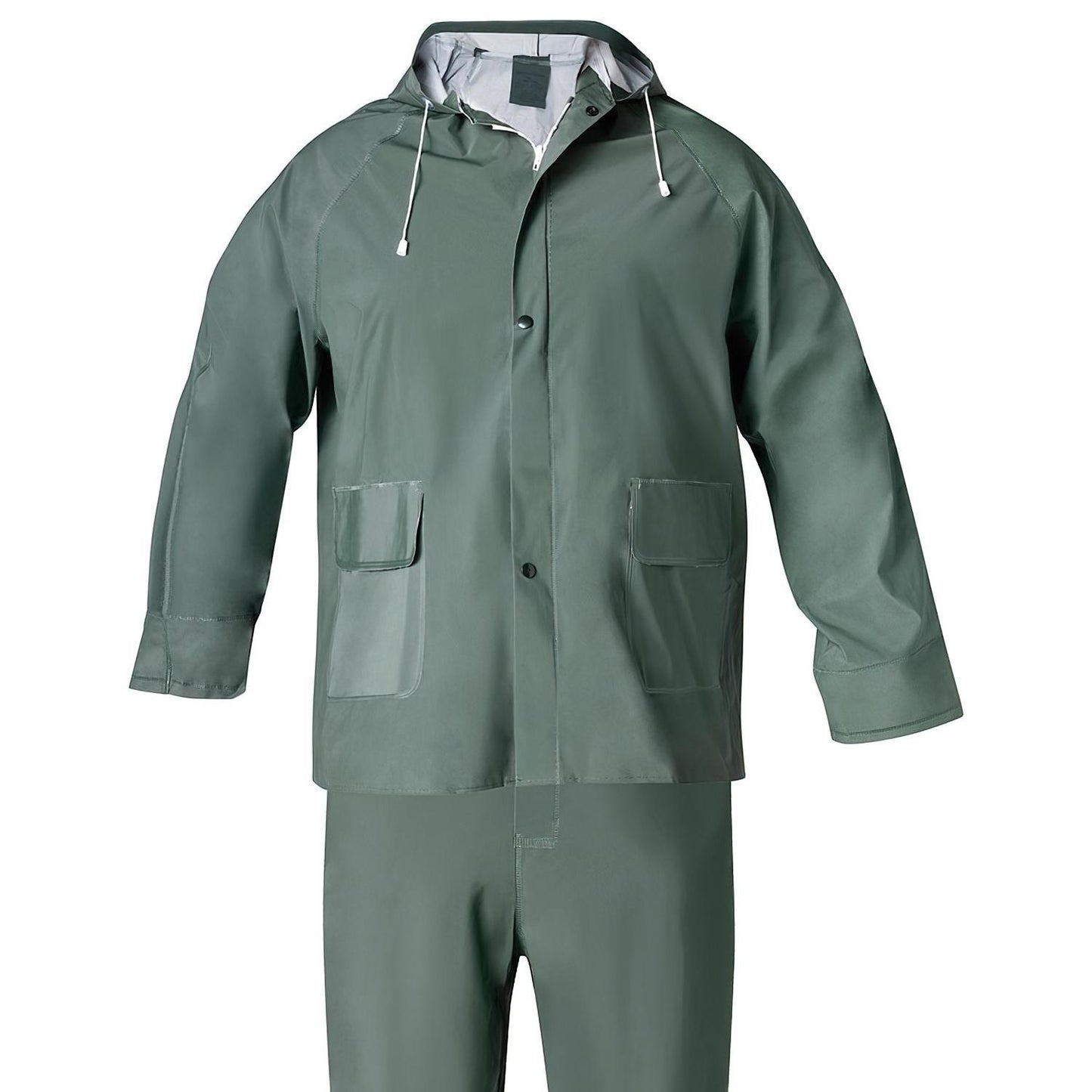 Traje De Agua Impermeable Verde Pvc         Talla 8-xl_0