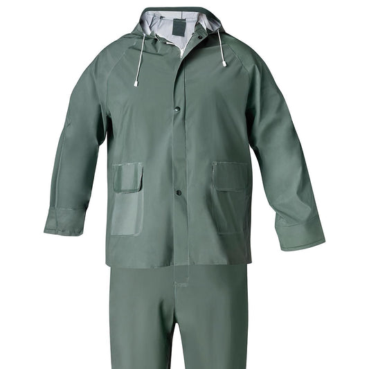 Traje De Agua Impermeable Verde Pvc         Talla 8-xl_0