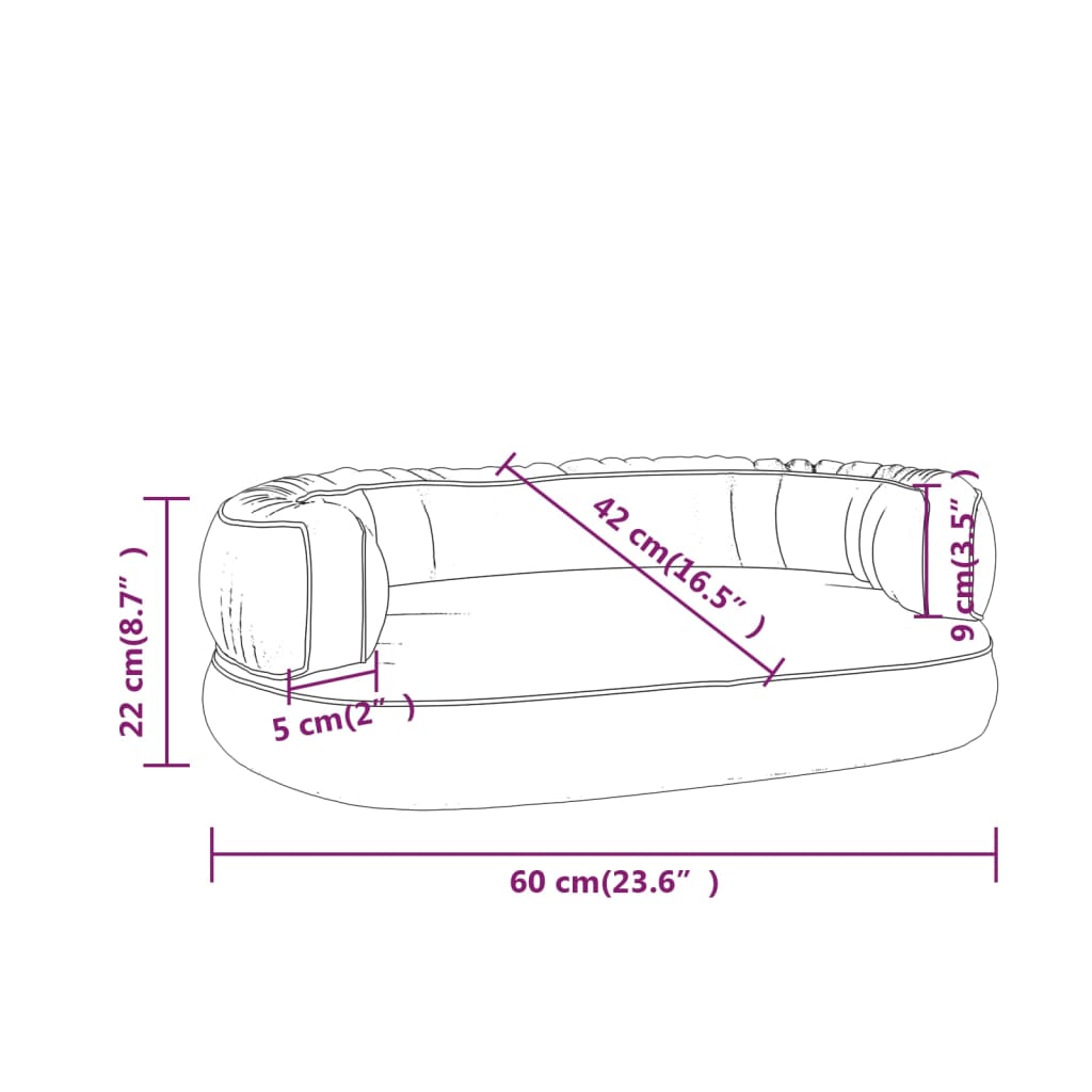 Vidaxl Cama Para Perros De Espuma Cuero Sintético Marrón 60x42 Cm_5