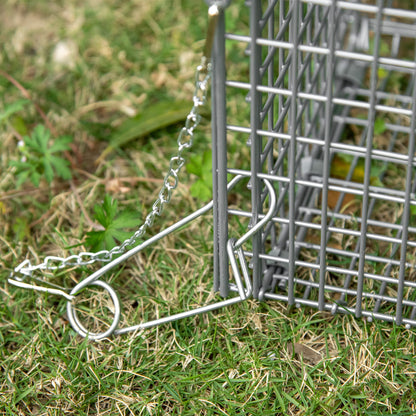 Outsunny Trampa Para Animales Vivos Plegable 81x26x34,5cm Con Puerta Y Asa Plata_4