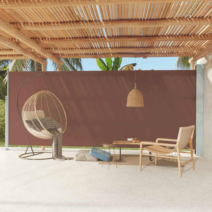 Vidaxl Toldo Lateral Retráctil Para Patio Marrón 220x600 Cm_1