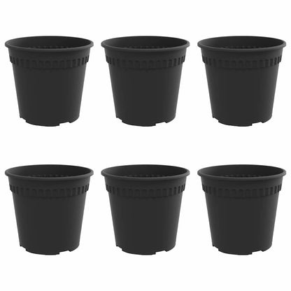 Maceta Redonda Para Flores 6 Pcs Negro Ø 17 X 14 Cm Plástico_0