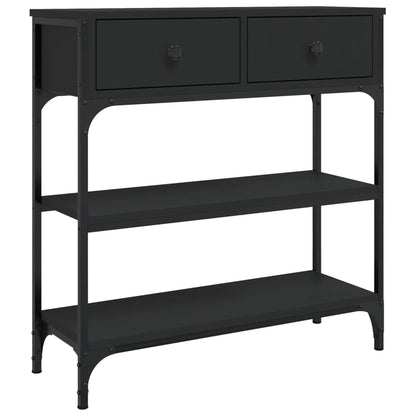 Mesa Consola Madera De Ingeniería Negra 72,5x25x75 Cm_0