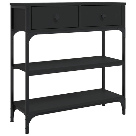 Mesa Consola Madera De Ingeniería Negra 72,5x25x75 Cm_0